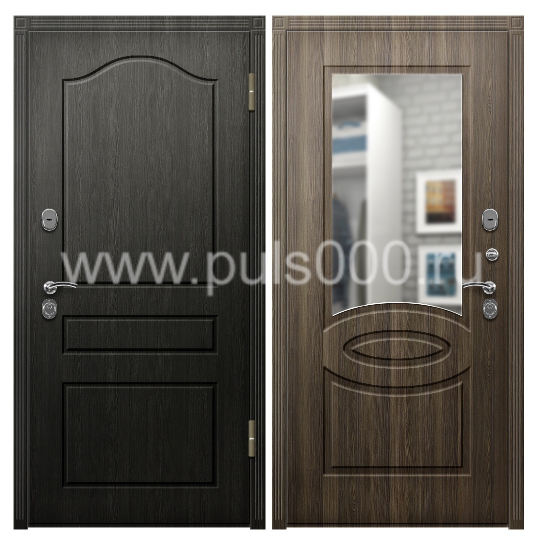 Входная наружная дверь с зеркалом в коттедж MDF-56, цена 42 000 руб. Входная наружная дверь с зеркалом в коттедж MDF-56, цена 42 000 руб.